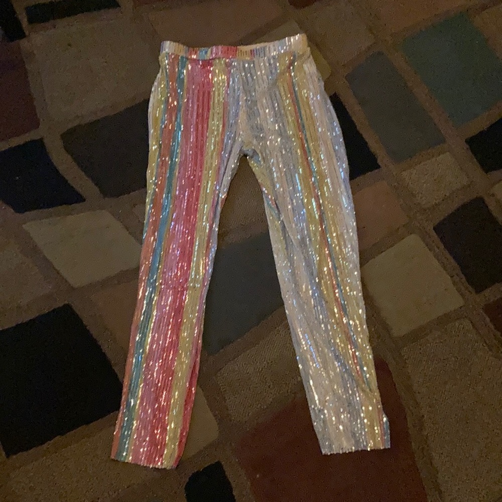 Sequin rainbow colored pants